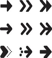 Geometric Right Arrow Symbol with Split Tail Design vector
