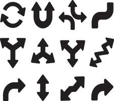 Various arrows and arrows on a white background vector
