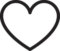 Minimal Black Heart Outline Icon Simple Love Symbol for Graphic Design and Web Interface Use vector