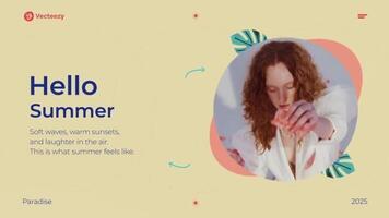 uma dinâmico e na moda verão apresentação de slides com negrito tipografia, suave transições, e fresco, vibrante visuais. perfeito para viagem, moda, estilo de vida, e evento promoções motion_graphic