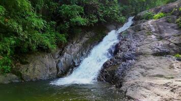 a waterfall in the jungle with a small stream video