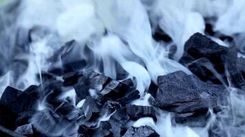 smoke from a fire with charcoal and wood video