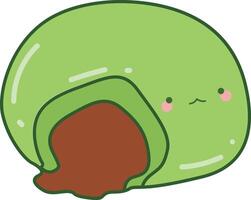 Steamed buns of green tea matcha. Cute icon of Matcha. vector
