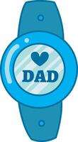 Blue watch for dad. Father's Day celebration icon. vector