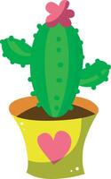 Cactus in the love pot. Colorful cactus in the pot. vector