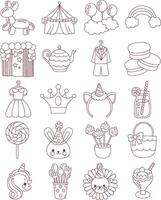 Circus and teapot icon. Variation of birthday elements. vector