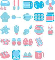 Powder and bread icon. Baking tools and equipment clip art. vector
