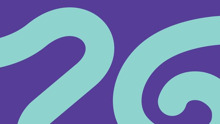 Aqua Swirls on Purple Background