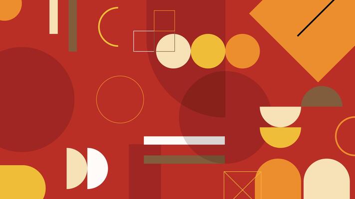 Red Background with Retro Geometric Background