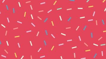 Colorful sprinkle lines on red background vector