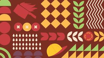 Grill Hat and Tomato Background vector