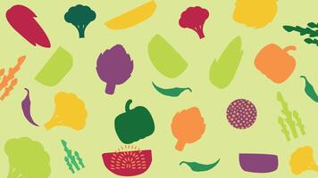 Vegetable collection flat design background vector