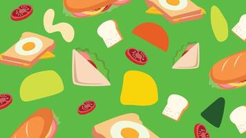 Breakfast sandwich background vector