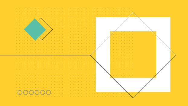 Yellow geometric interface with squares background vector