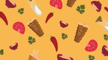 Shawarma and wrap background vector