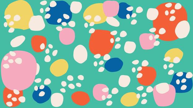 Retro blob scatter teal background vector