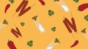 Spicy kebab wrap background vector