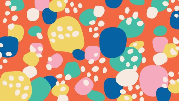 Colorful abstract blob art red background vector