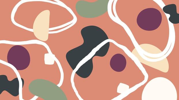 Peach doodle abstract background vector