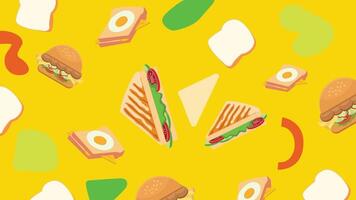 Toast burger background vector