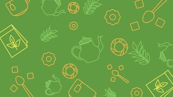 Tea Set and Sweets Background vector