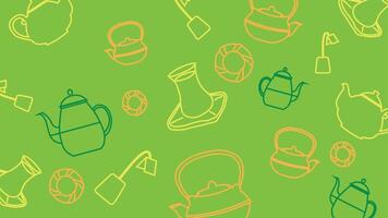 Teapot and Teacup Icons Background vector