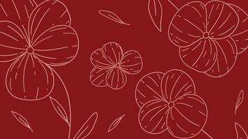 Romantic Red Floral Sketch Background vector