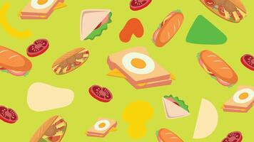 Egg toast sandwich background vector