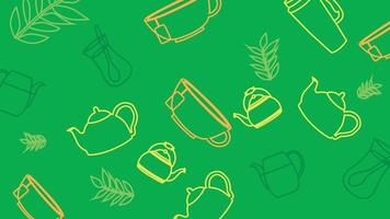 Tea Cup and Leaves Background vector