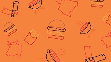 Burger grill and cow background vector