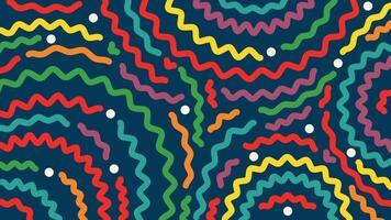 Rainbow concentric squiggle background vector