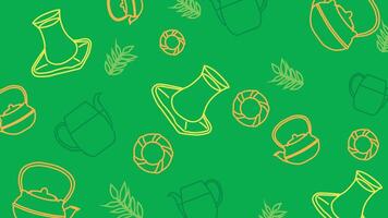 Tea Glass and Pastry Background vector