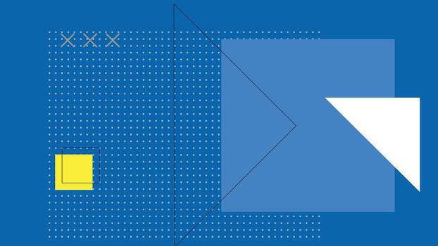 Blue modern interface with triangle and square background vector