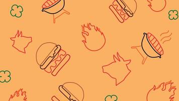 BBQ grill and burger background vector