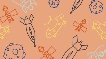 Satellite and rocket launch background vector