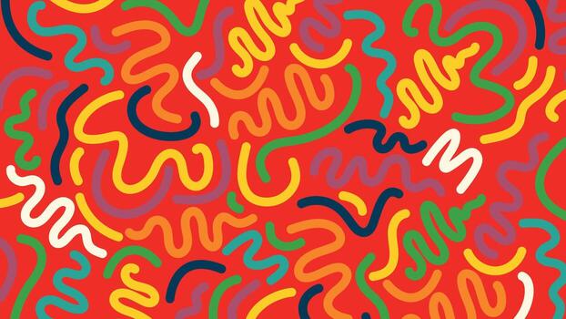 Energetic red abstract squiggle background vector