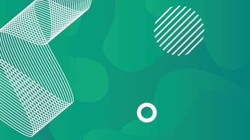 Green abstract line art background vector