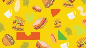 Sandwich and juice background vector