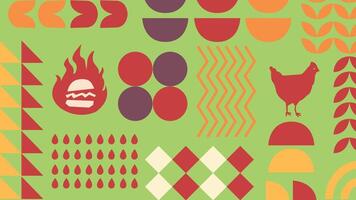 Chicken and Burger Flame Background vector