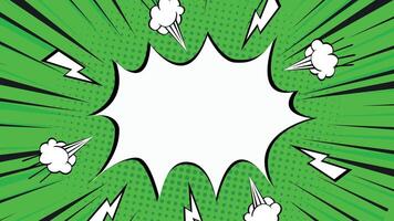 Green comic burst background vector
