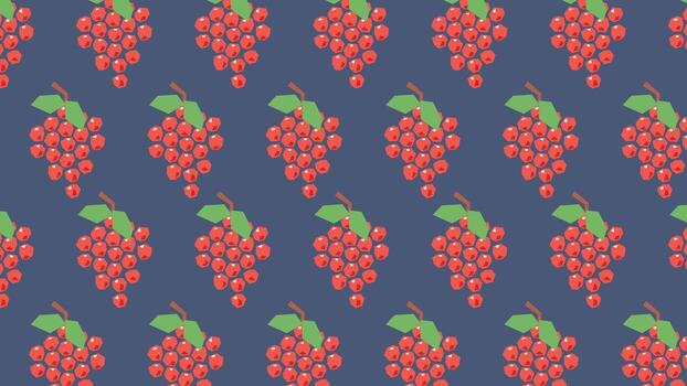Red grape fruit cluster background vector