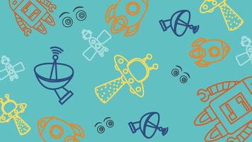 Futuristic satellite and robot background vector
