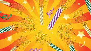 Party poppers and bunting background vector
