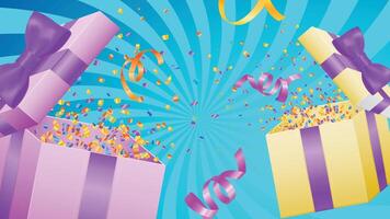 Confetti popper explosion background vector