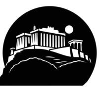 the acropolis rising against the backdrop of an ea vector