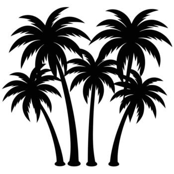 un racimo de Coco arboles cada con ligeramente diferencia vector