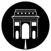 the arc de triomphe in paris framed by the bustli vector