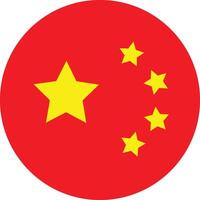 Red background with yellow stars china flag vector