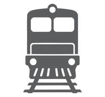 Locomotive front on tracks train engine vector