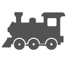 Dark grey silhouette of a steam locomotive train engine vector